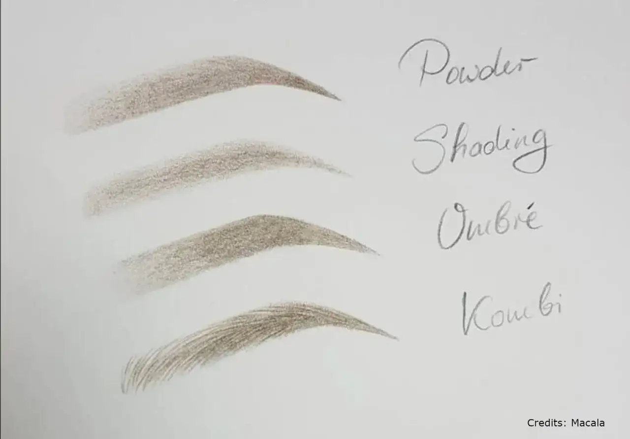 Permanent Make up Augenbrauen Techniken Vergleich Microblading Powder Brows