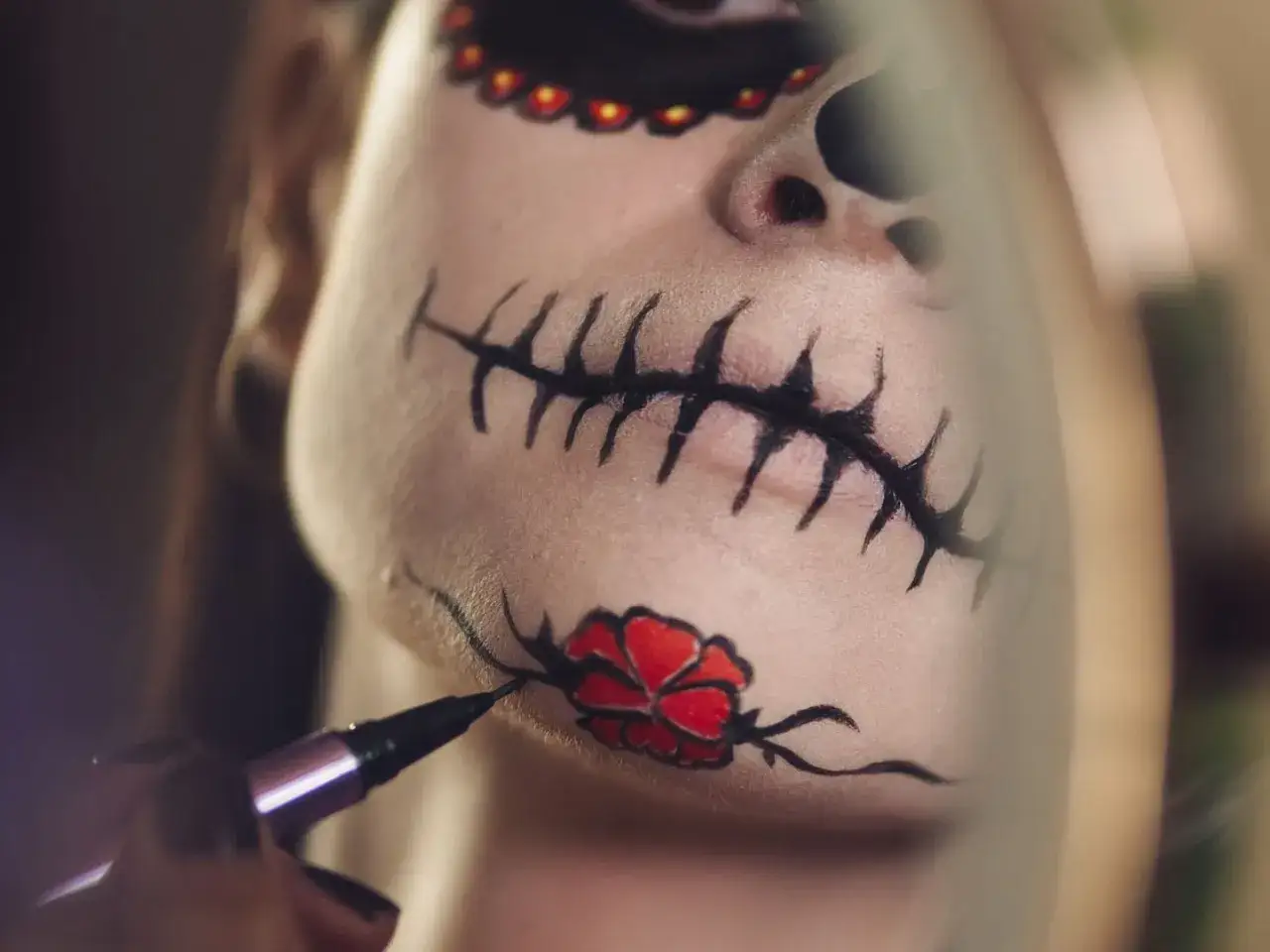Halloween Make-up einfache Ideen Anf&auml;nger